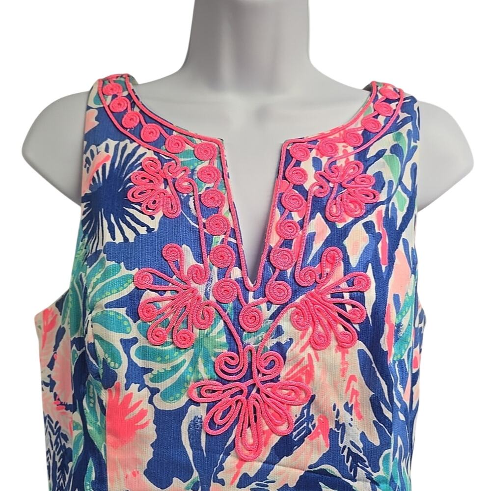 Lilly Pulitzer Womens Dress Gabby Shift Blues Aquatic Pattern Size 4 Small - Picture 3 of 14